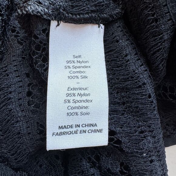 Cinq A Sept Marla Sheer Silk Black Lace $195 Bodysuit Women’s Size Small - Picture 8 of 15